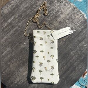 Anthropologie Tropical Palm tree sunglasses slip case nwt